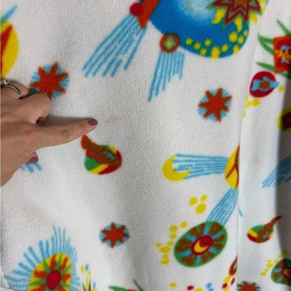 Conte Of Florence Vintage Fleece Italy retro kitschy space print men’s size L - Picture 11 of 11